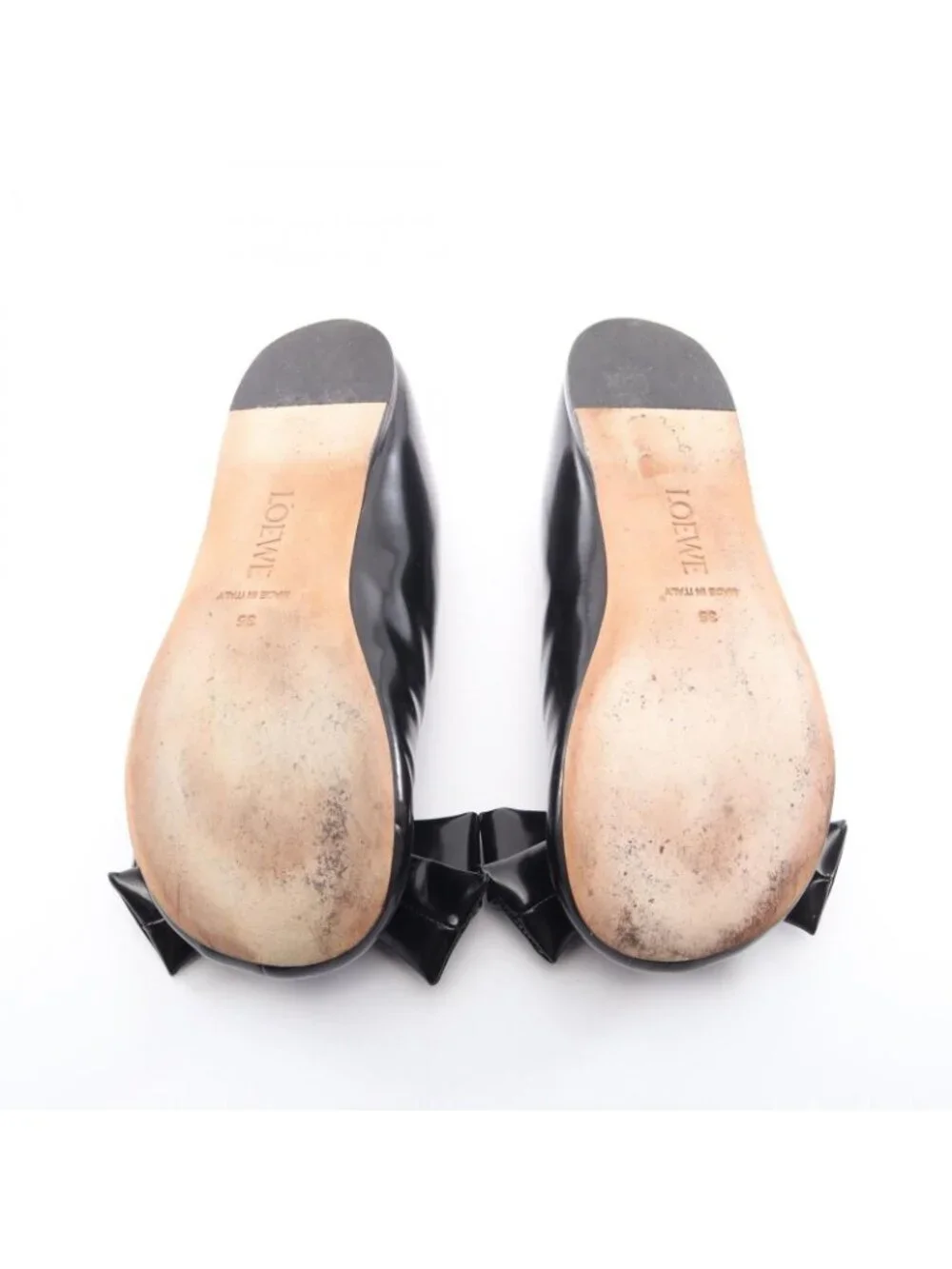 Loewe Puffer Ballerina Ribbon Leather Ballet Shoes